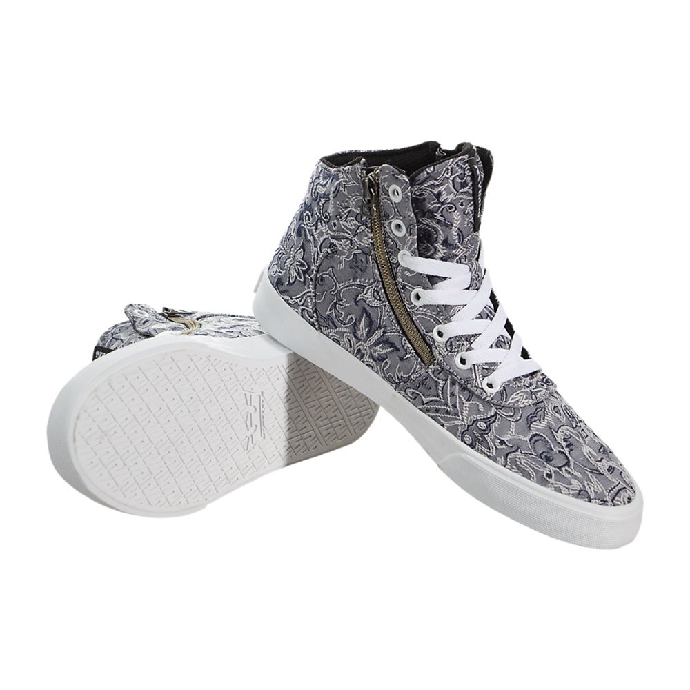 Chaussures de Skate Supra Cuttler Grise Grey/Pattern-White Femme | NHY-18935019